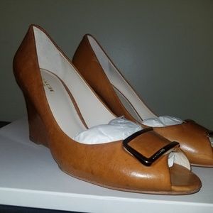 Coach leather wedges NWOT